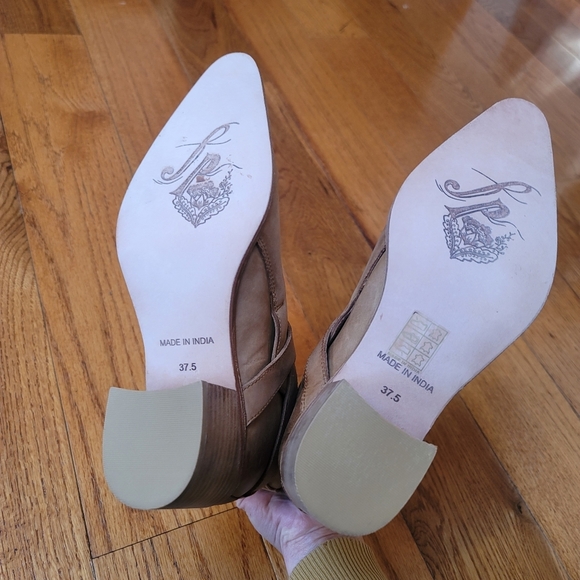 Free People, Back Loop Leather Ankle Boot, Tan, Size 37.5/7.5 - Picture 6 of 10